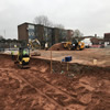 Construction of new concrete retaining wall